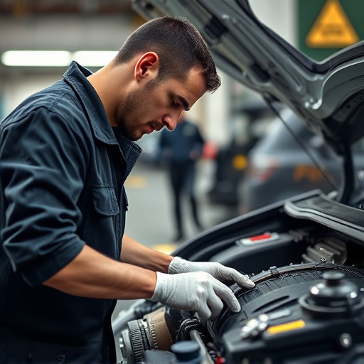 auto technician working