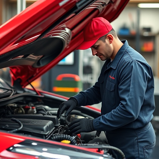 auto technician working