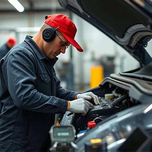 auto technician working
