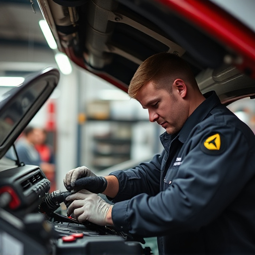 auto technician working