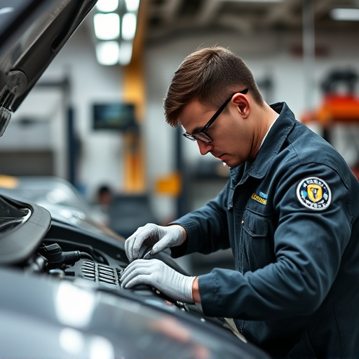 auto technician working