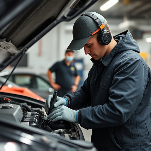 auto technician working