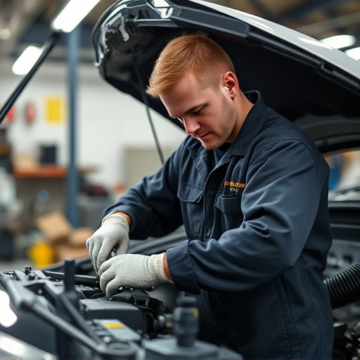 auto technician working