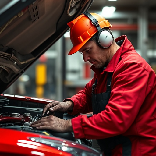 auto technician working