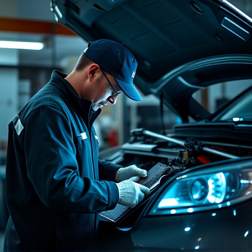 auto technician working