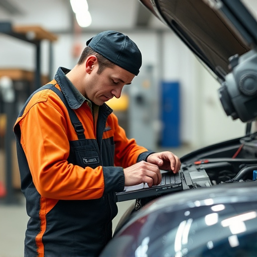 auto technician working