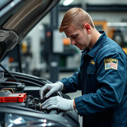 auto technician working