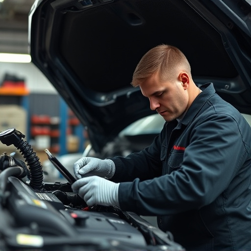 auto technician working