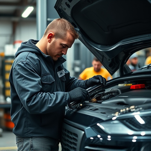 auto technician working