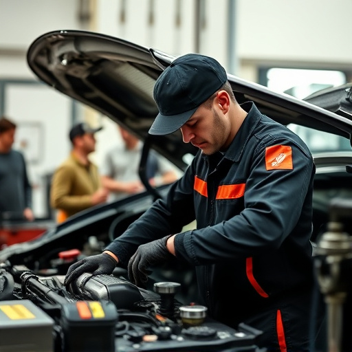 auto technician working