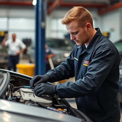 auto technician working