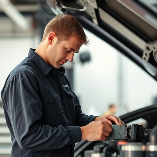 auto technician working
