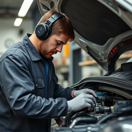 auto technician working