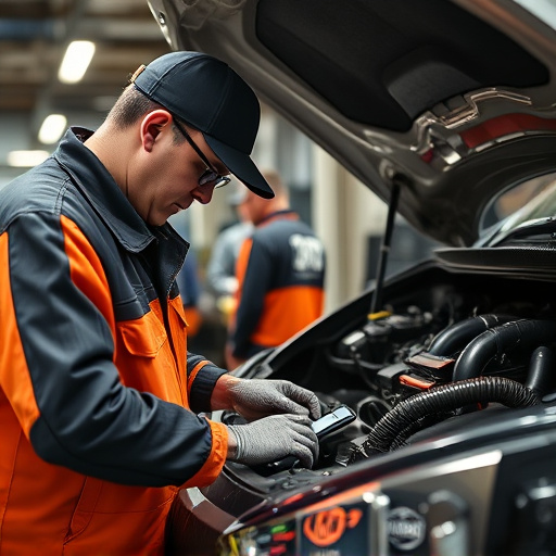 auto technician working