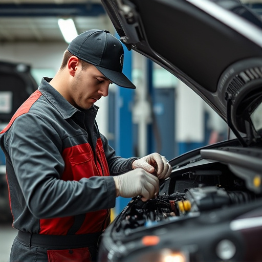 auto technician working