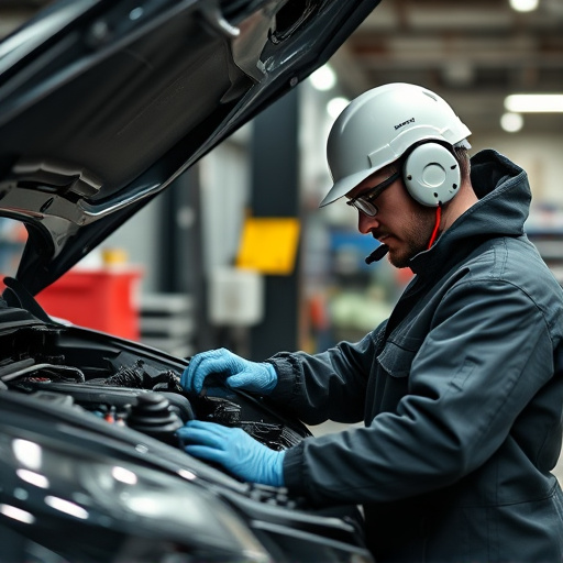 auto technician working