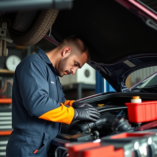 auto technician working