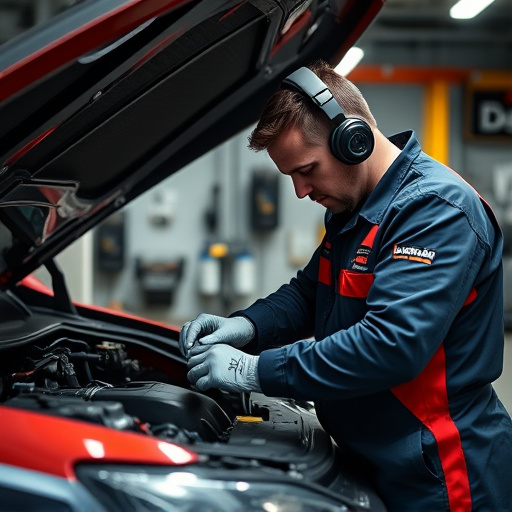 auto technician working