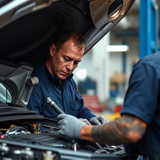 auto technician working