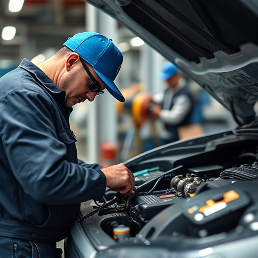 auto technician working