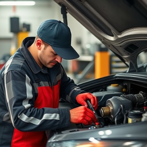 auto technician working
