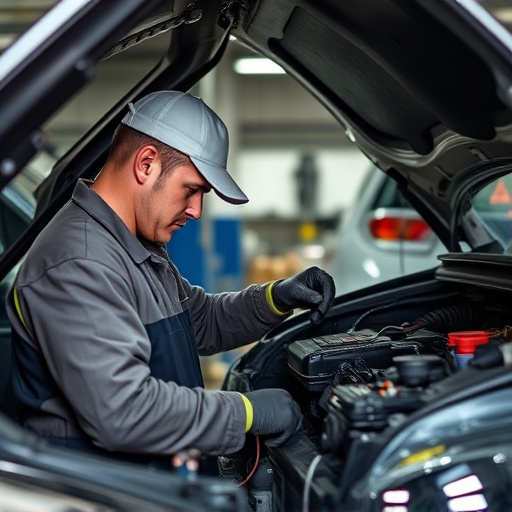 auto technician working