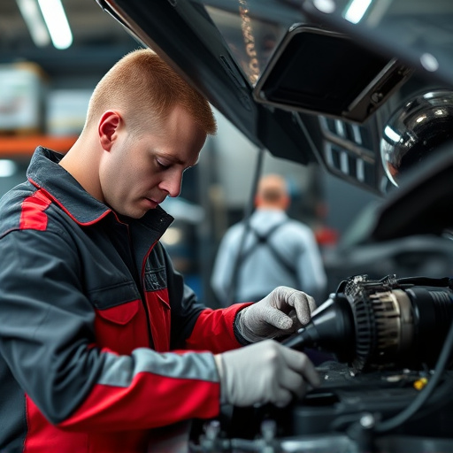 auto technician working