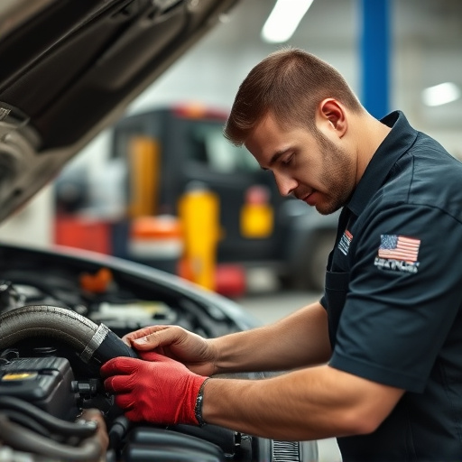 auto technician working