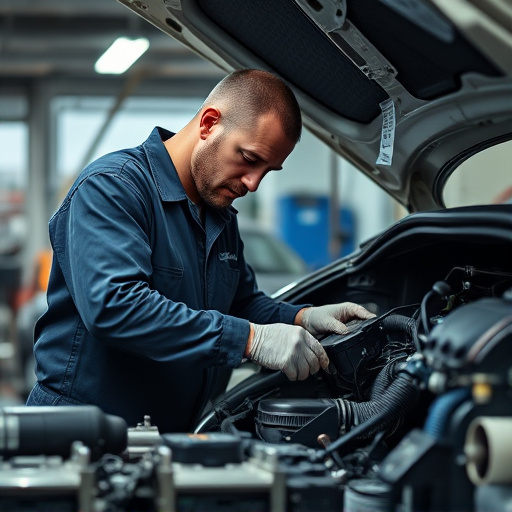 auto technician working