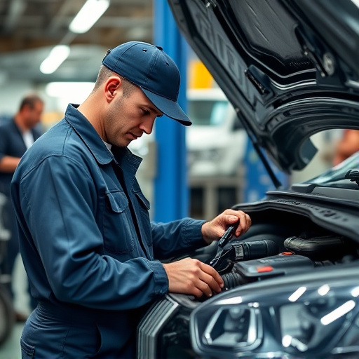 auto technician working
