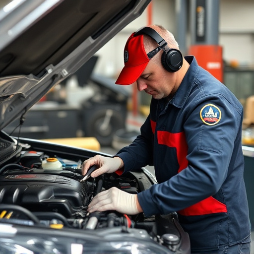 auto technician working