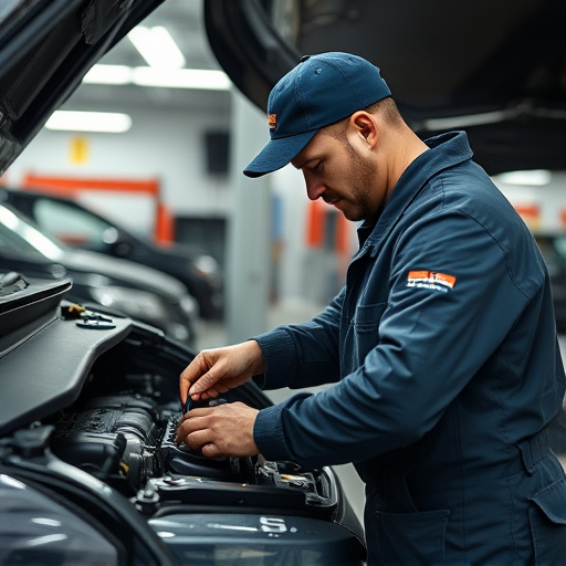 auto technician working
