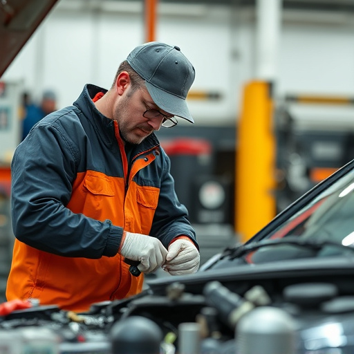 auto technician working