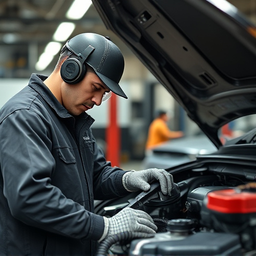 auto technician working