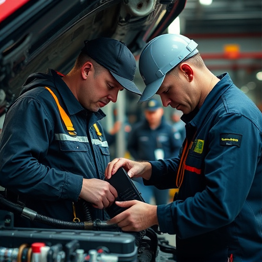 auto technician working