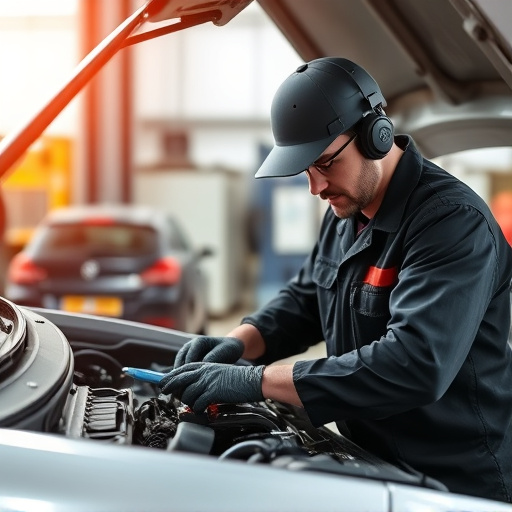 auto technician working