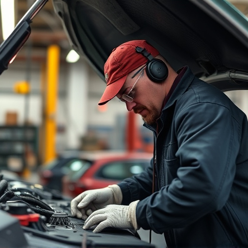 auto technician working