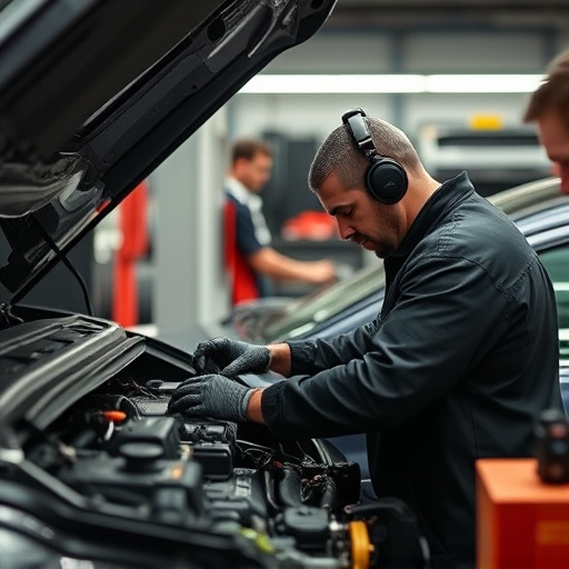 auto technician working