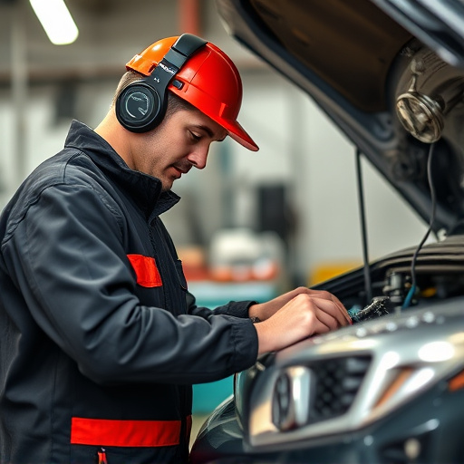 auto technician working