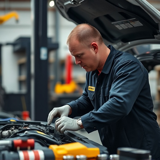 auto technician working