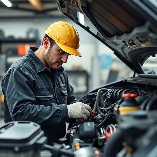 auto technician working