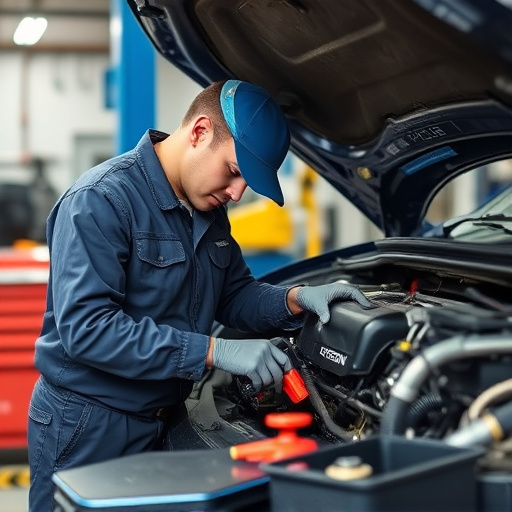 auto technician working