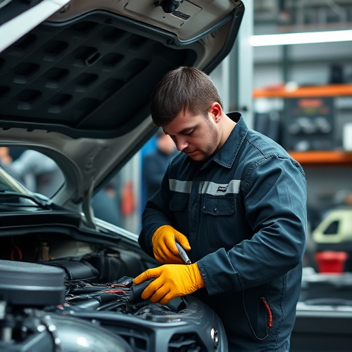 auto technician working