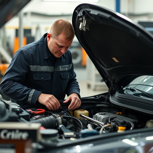 auto technician working