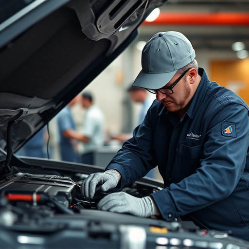 auto technician working