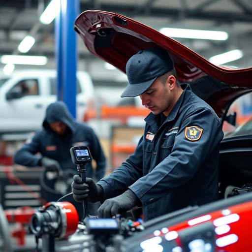 auto technician working