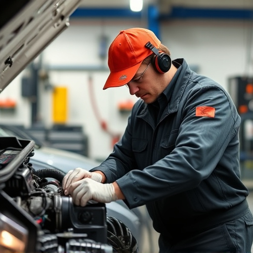 auto technician working