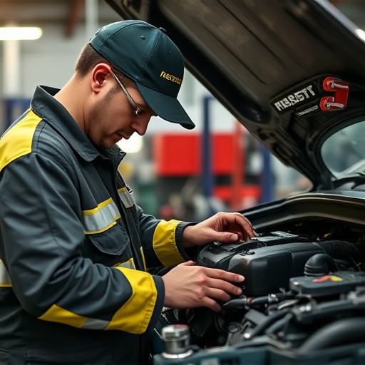 auto technician working