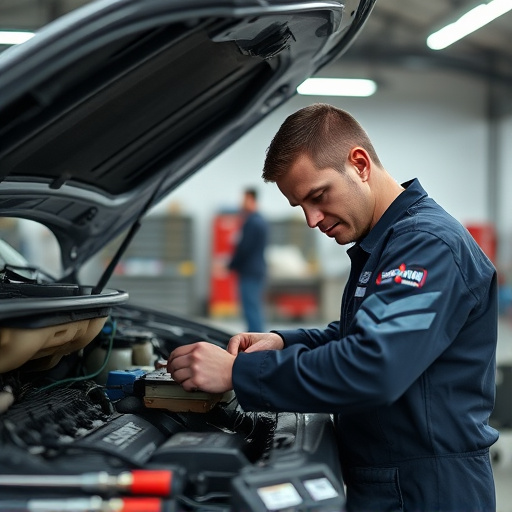 auto technician working