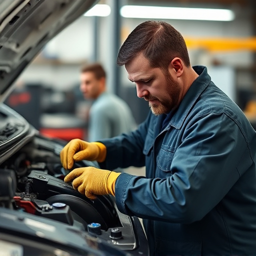 auto technician working